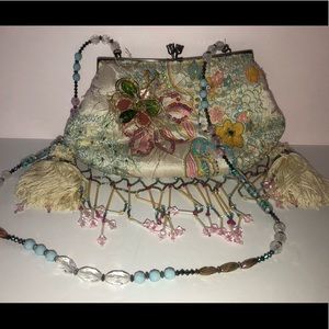 Mary Francis Victorian  butterfly beaded bag